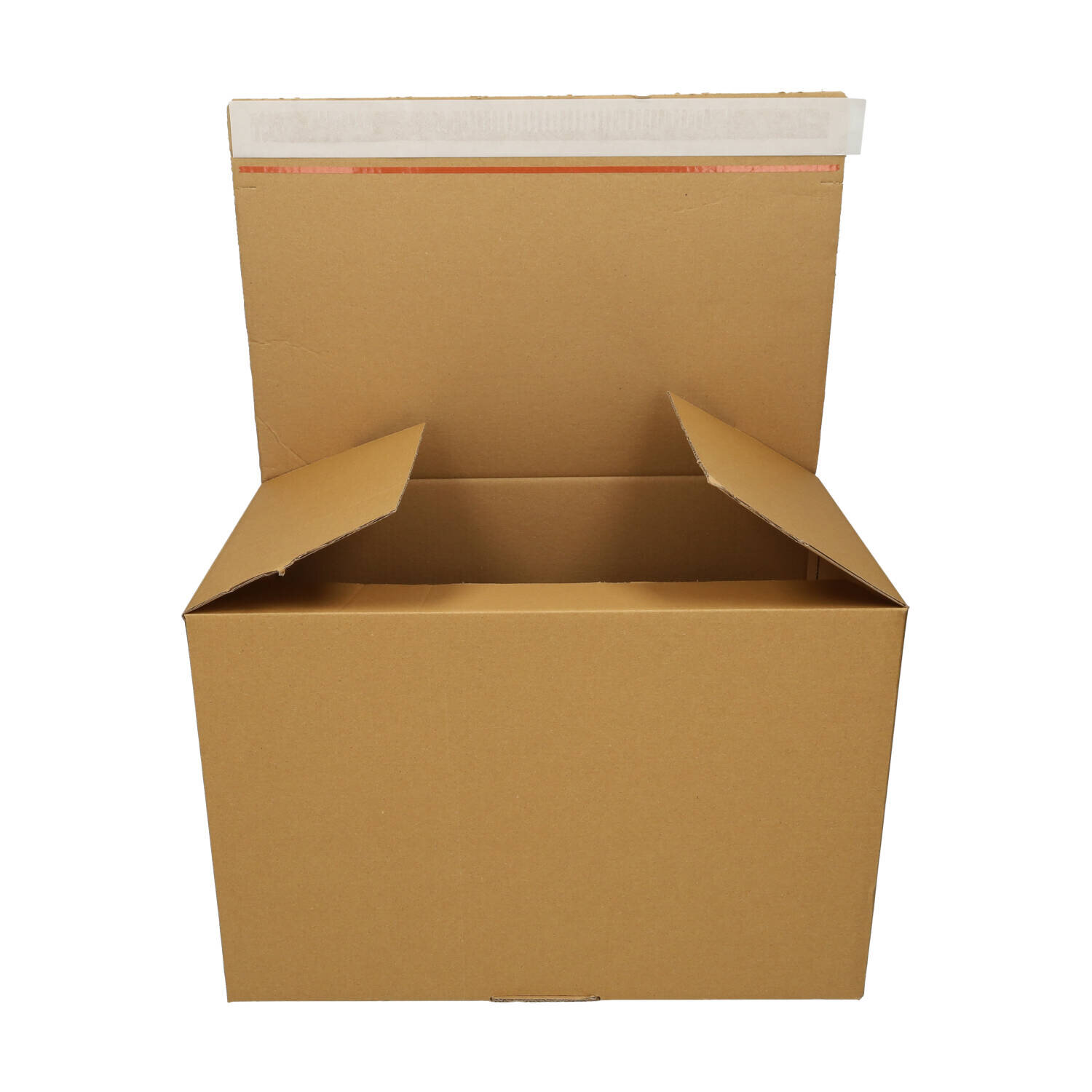 Afgeprijsd - Dozen automatische bodem enkele golf bruin 350g/m² 240 mm x 200 mm x 120 mm strip + tearstrip (