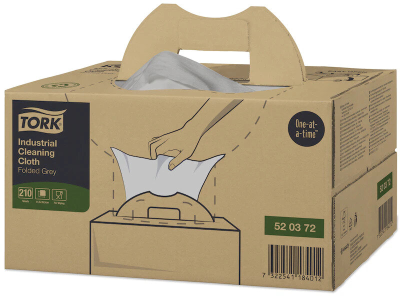 Chiffons de nettoyage Tork: 365 x 415 mm Industrial Cleaning Grey /210