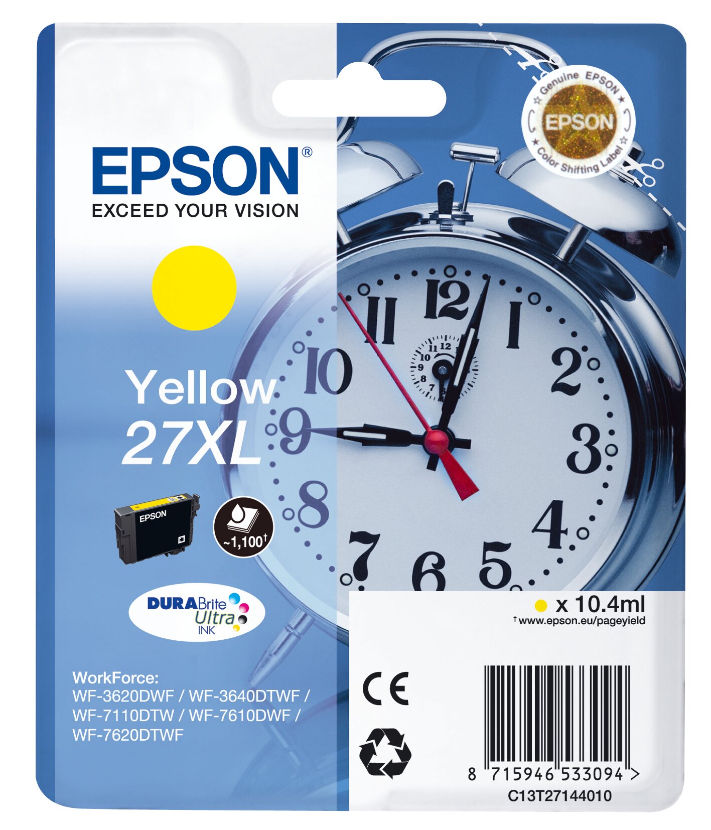 Epson 27XL cartridge yellow T27144012 inkjet