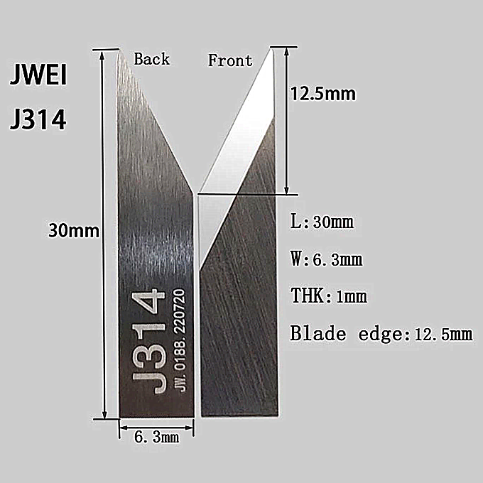 Jwei V-Cut blade 0°- 60°, length 12,5mm (J314)(5pcs/box)