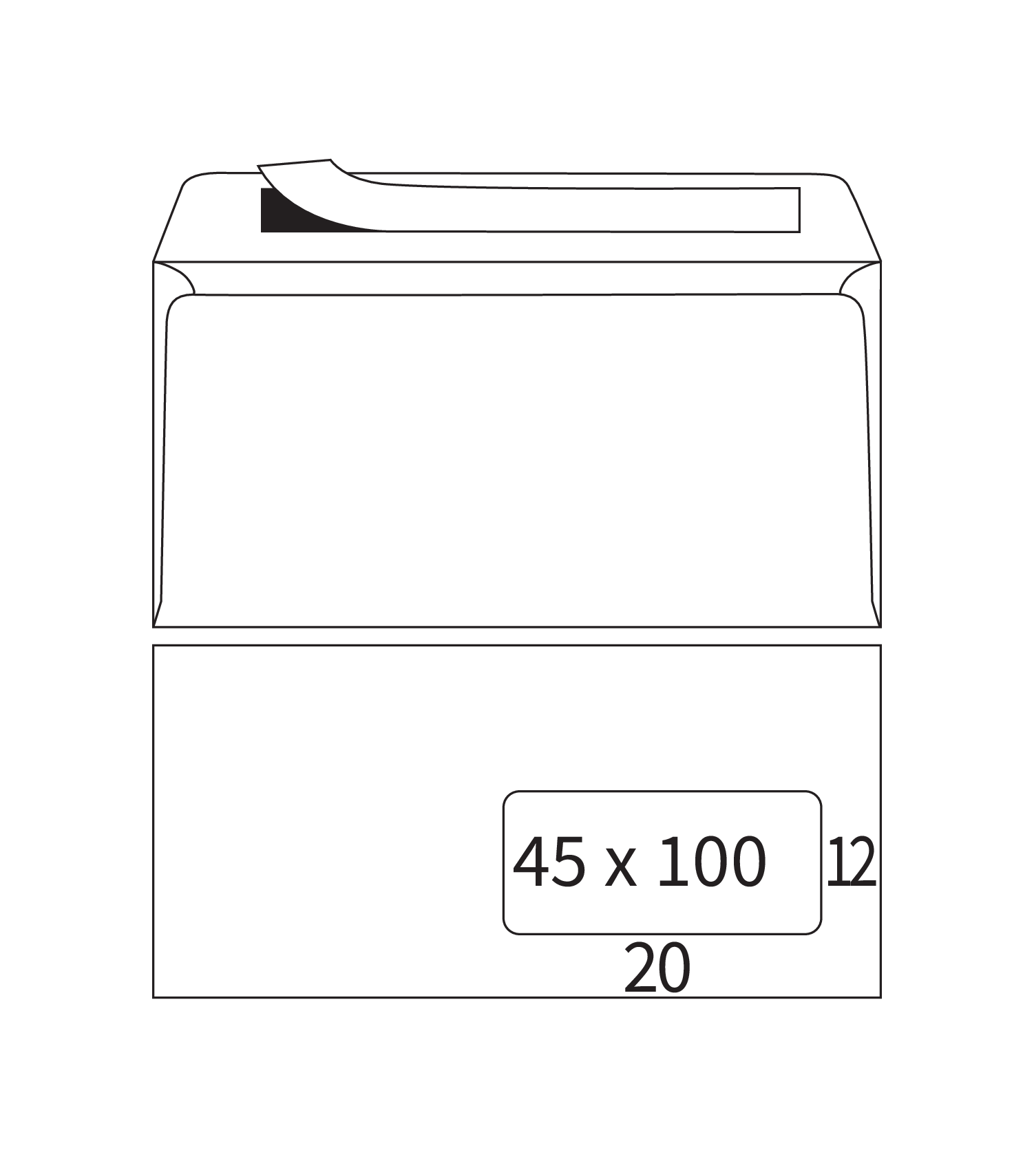 Réduction -   Enveloppen Z-Offset Rough wit 120g/m² 114 x 22