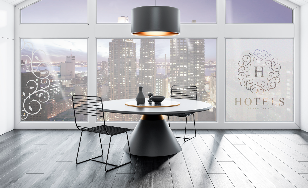 Decal glass decor frosted