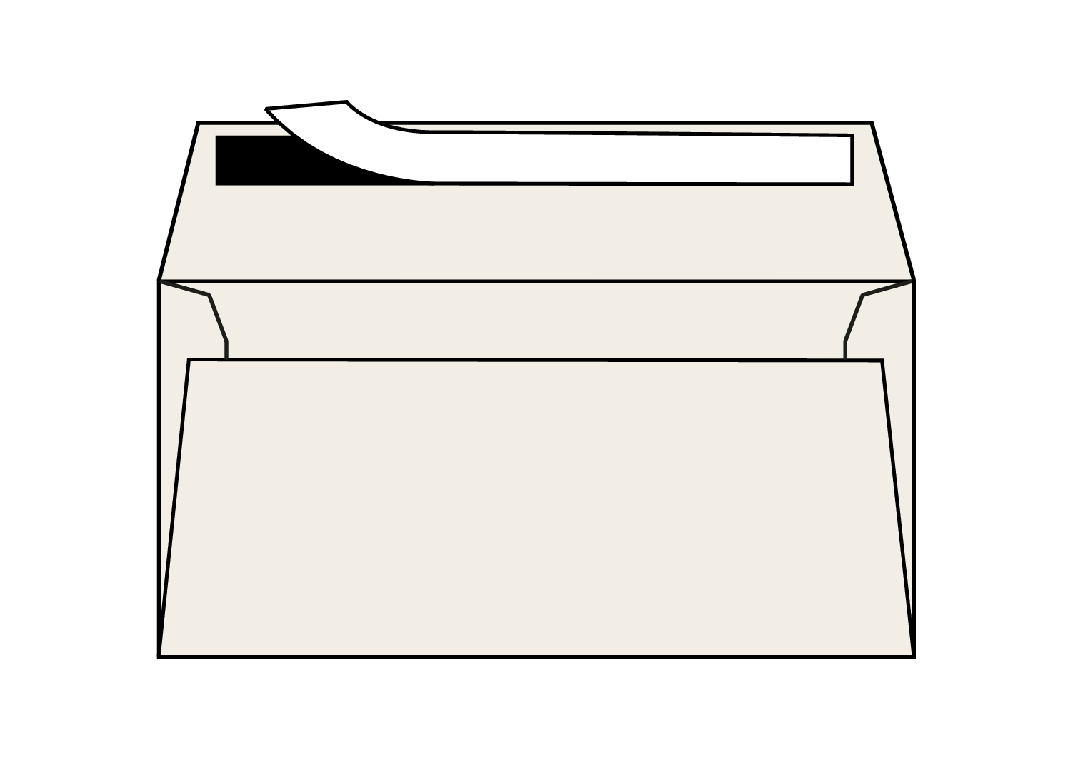 Afgeprijsd - Einde voorraadartikel - Enveloppen Lessebo Design 1.3 ivoor 115g/m² 114 x 229 mm venster links