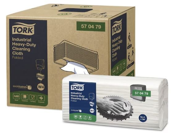 Poetsdoeken Tork: 355 x 415 mm Heavy Duty Cleaning Cloth White /4x 60 (570479)