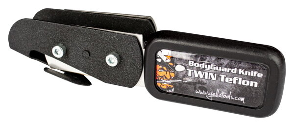 BodyGuardKnife Twin Teflon | dual-blade cutting knife with Teflon feet 