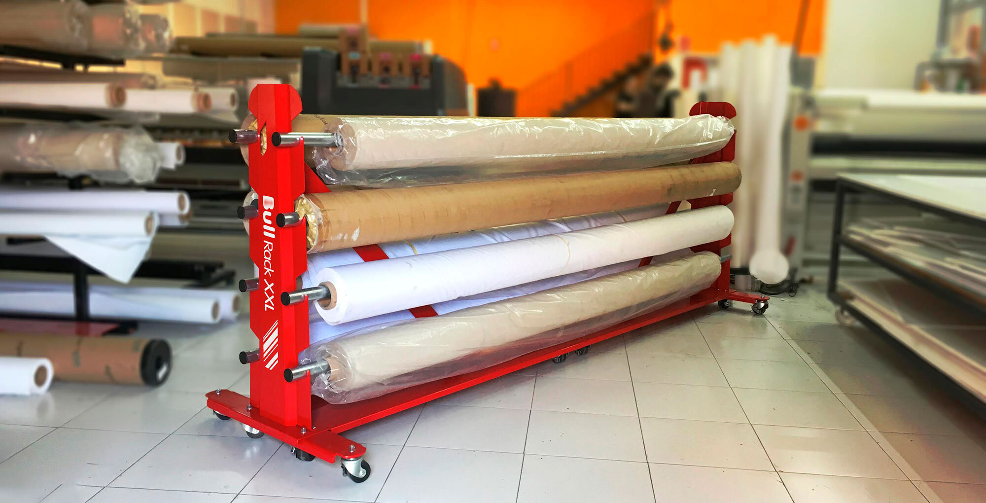 Plastgrommet BullRack XXL (for 8 rolls max. lenght 3.200mm, max roll OD 18cm)