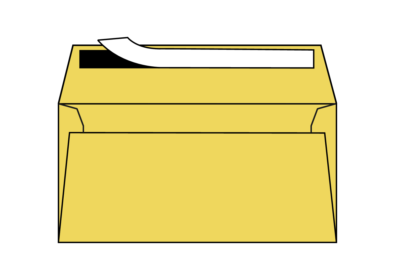 Afgeprijsd - Enveloppen Clairefontaine Trophée goudgeel 120g/m² 114 x 229 mm strip mini