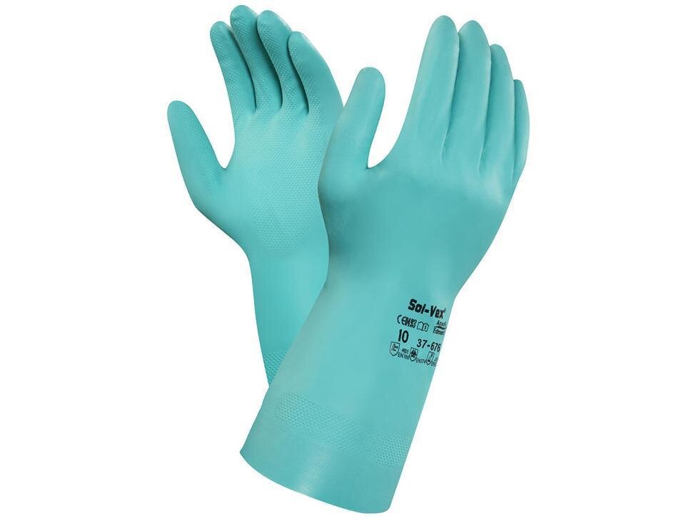 Handschoenen Nitril : Solvex groen 37-675 maat 7