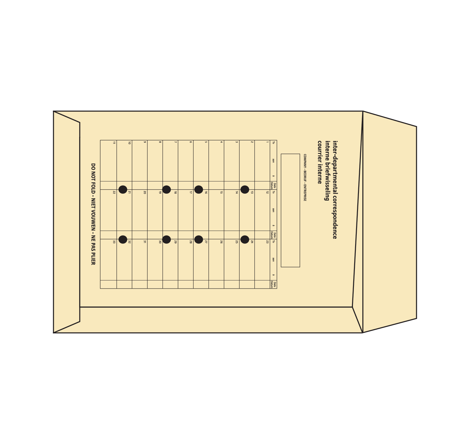 Zakenveloppen interne post