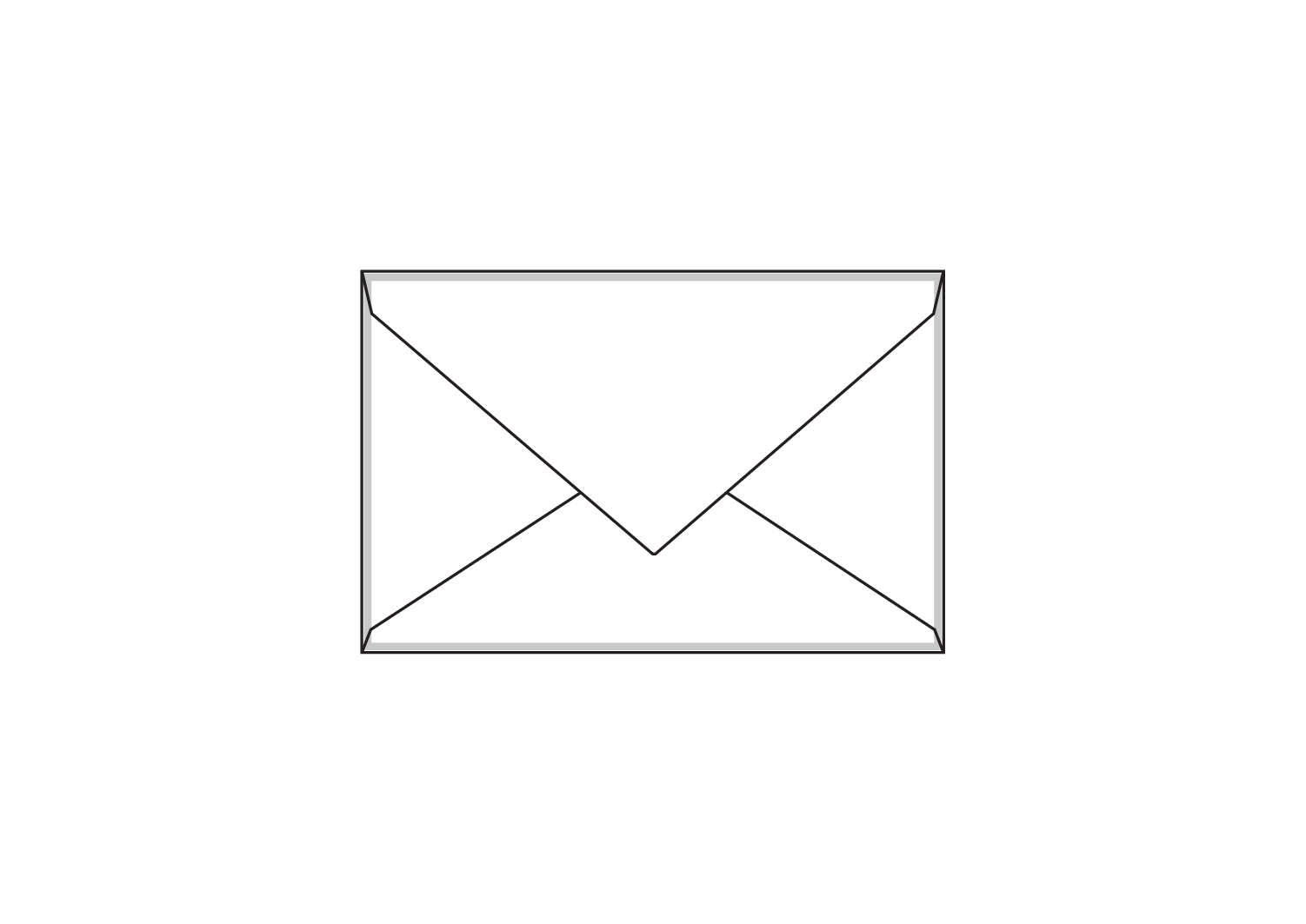 Afgeprijsd - Enveloppen wit 140g/m² 95 x 145 mm gegomd met grijze rand 2 mm