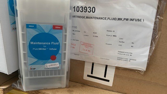 CTP Procesloos Infuse: cartridge, maintenance, fluid, MK, PW Infuse WB /350ml