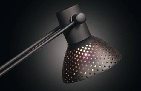 Afgeprijsd - Spot met geperforeerde lampenkap voor display Earth en Saturn, aluminiu