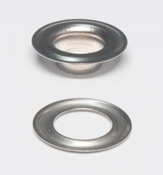 Plastgrommet Eyelet + Washer 9,5mm (#2) self-piercing Steel nickel plated (500 ex)