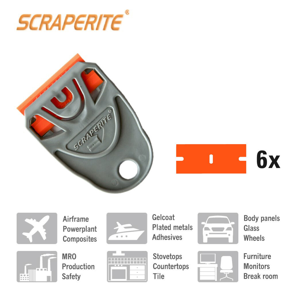 Lil'Gripper Schraperhouder met 6 rechte schrapers